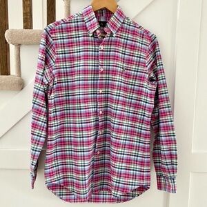 Ralph Lauren Pink Plaid Button Down Shirt Size S